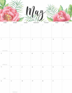 May 2019 Free Printable Calendar